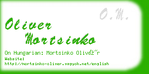 oliver mortsinko business card